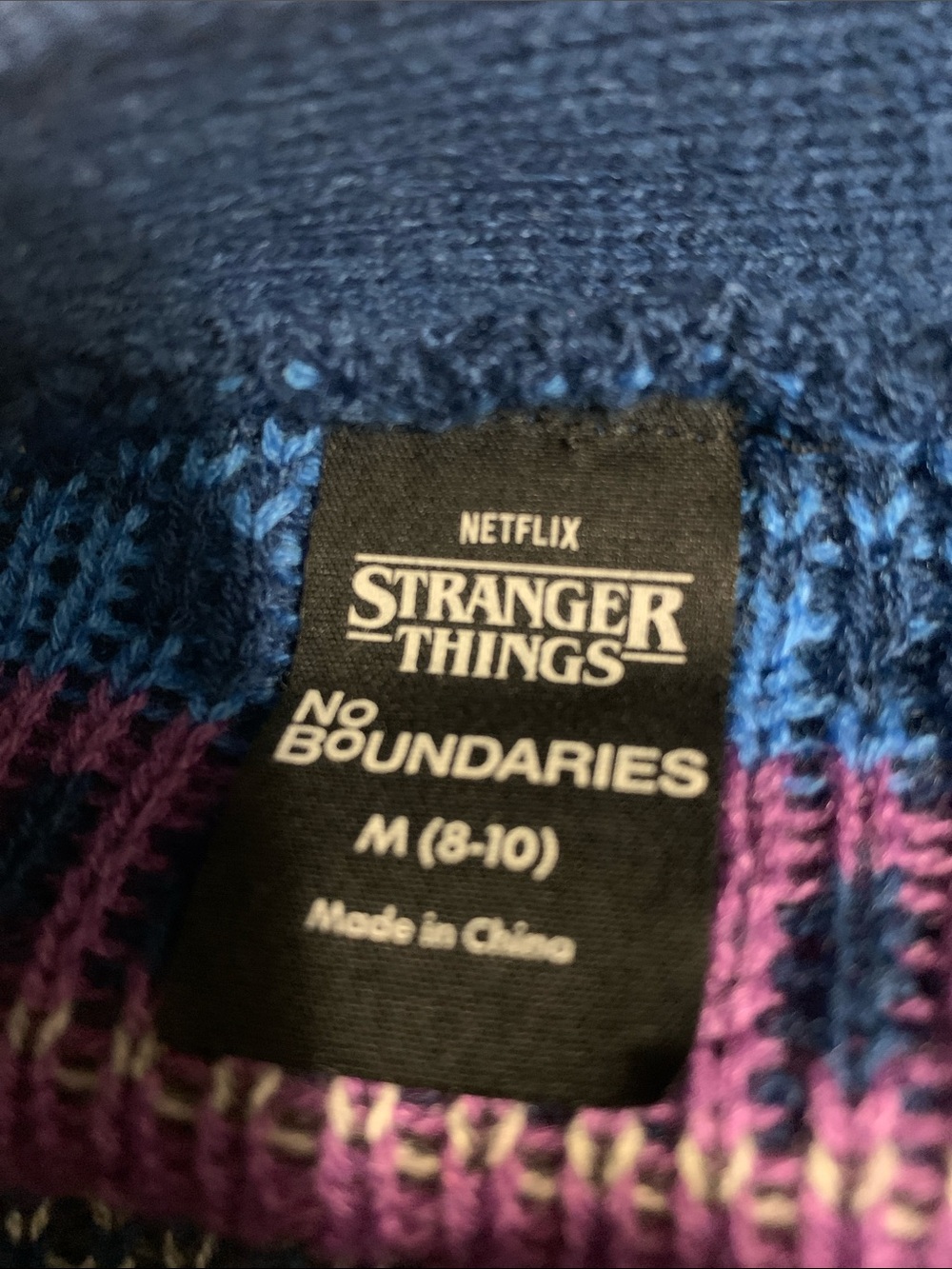Stranger Things Inspired Blue & Purple Scottie Dog Cardigan Sweater NWzt - Picture 7 of 8